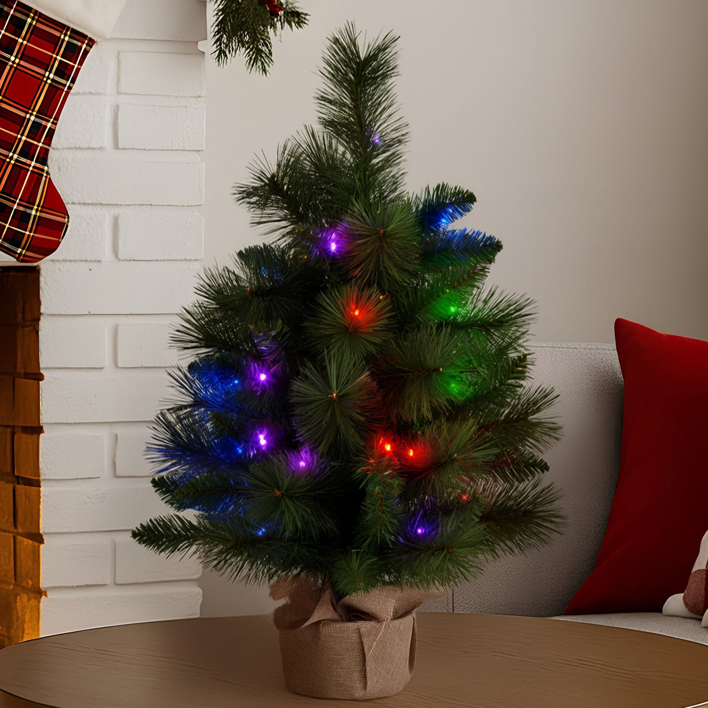 Christabelle 61cm Battery-Operated Christmas Tree with Multi-Function Lights - Dorset Pine