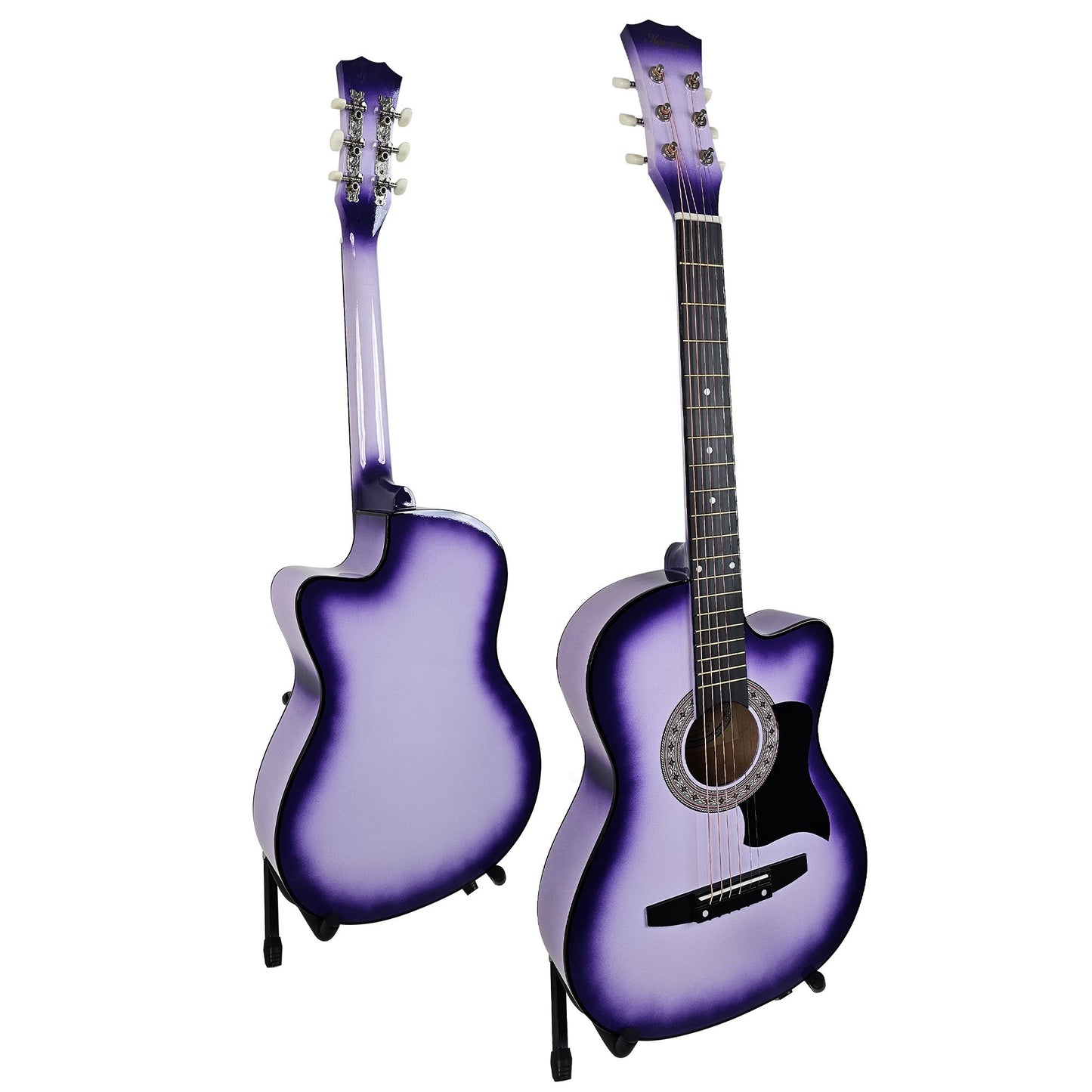 38in Pro Cutaway Acoustic Guitar with guitar bag - Purple Burst