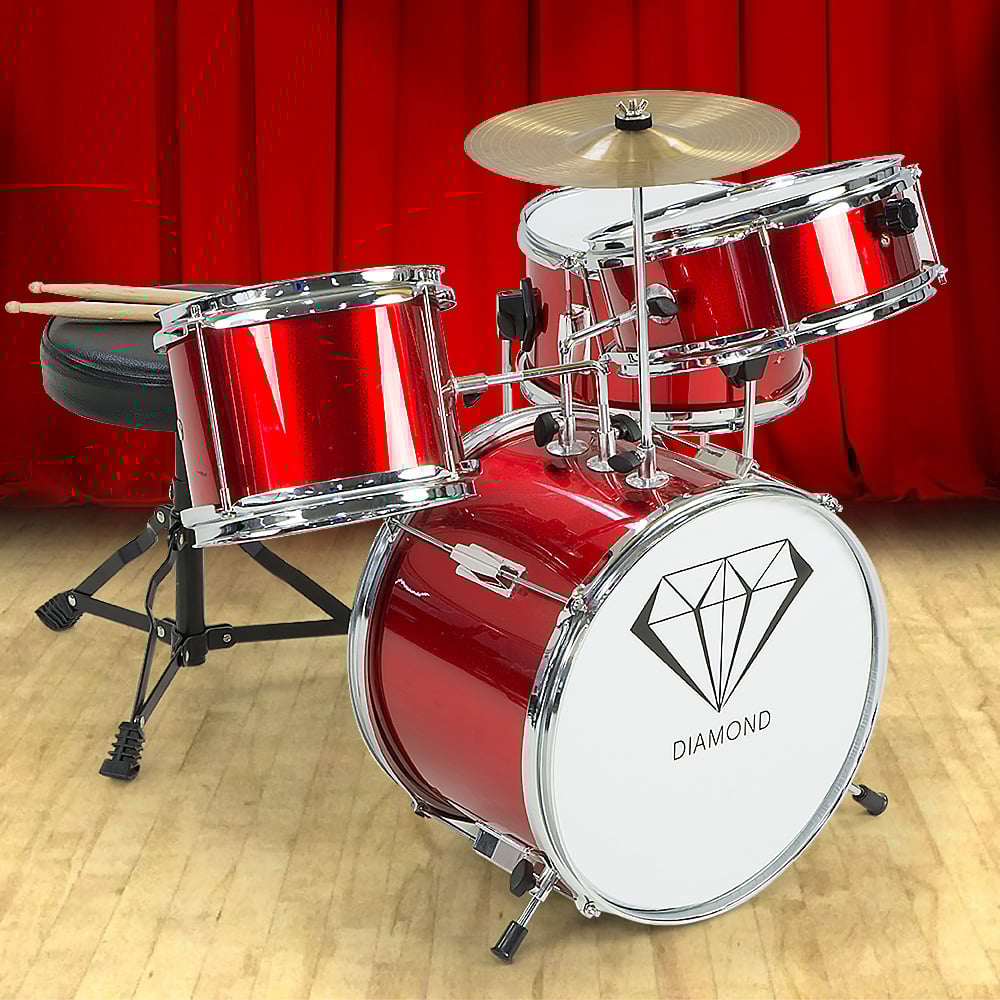 Children's 4pc Drum Kit - Red