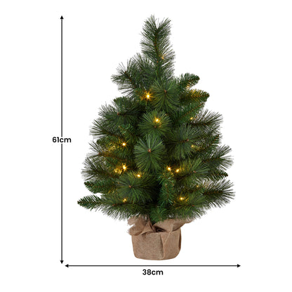 Christabelle 61cm Battery-Operated Christmas Tree with Multi-Function Lights - Dorset Pine