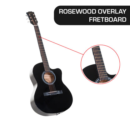 Karrera Acoustic Cutaway 40in Guitar - Black