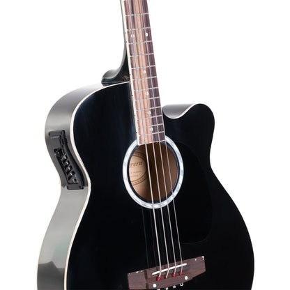 Karrera 4 String Acoustic Bass Guitar Electric Pickup 4 Band Equaliser Black