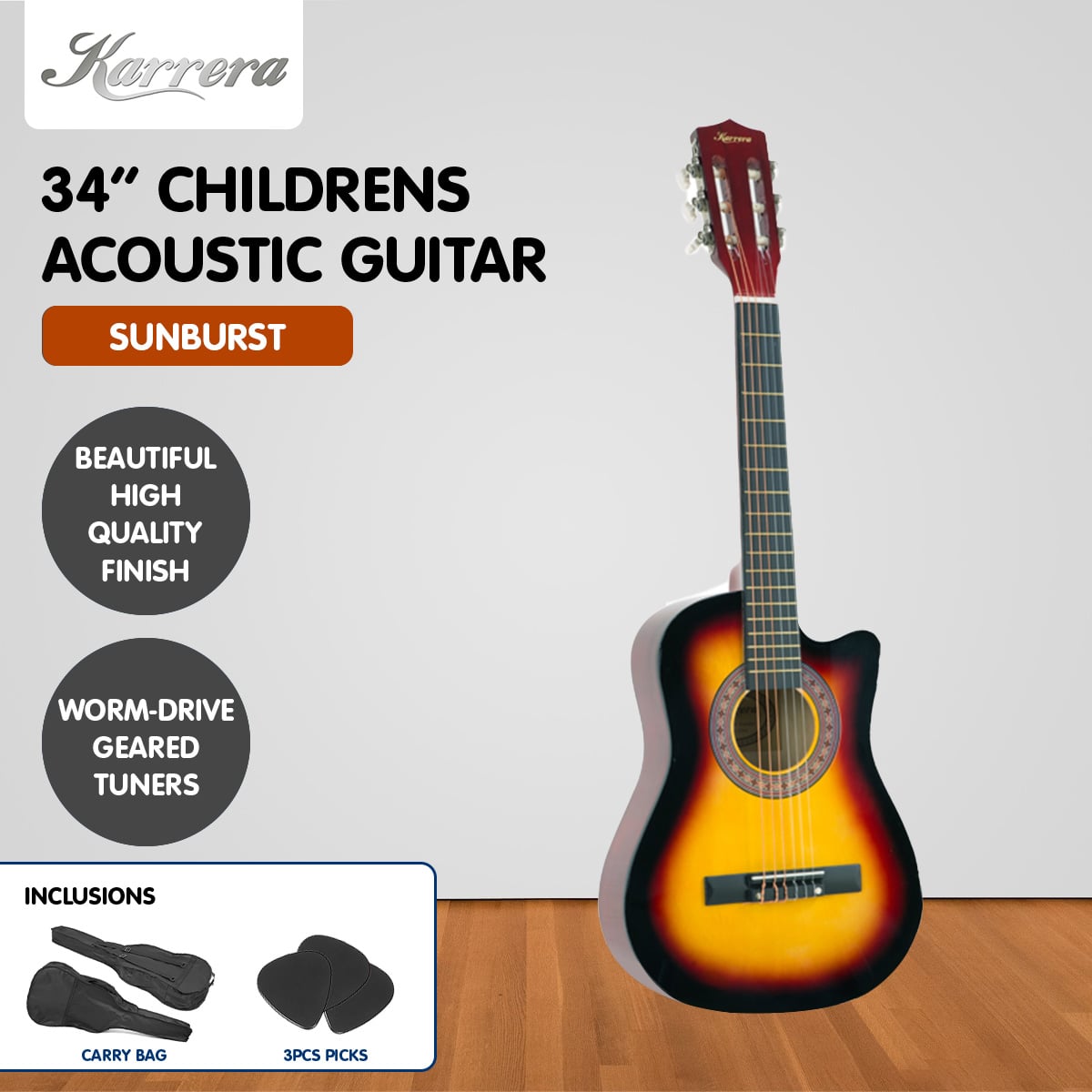Karrera Childrens Acoustic Guitar Kids - Sunburst