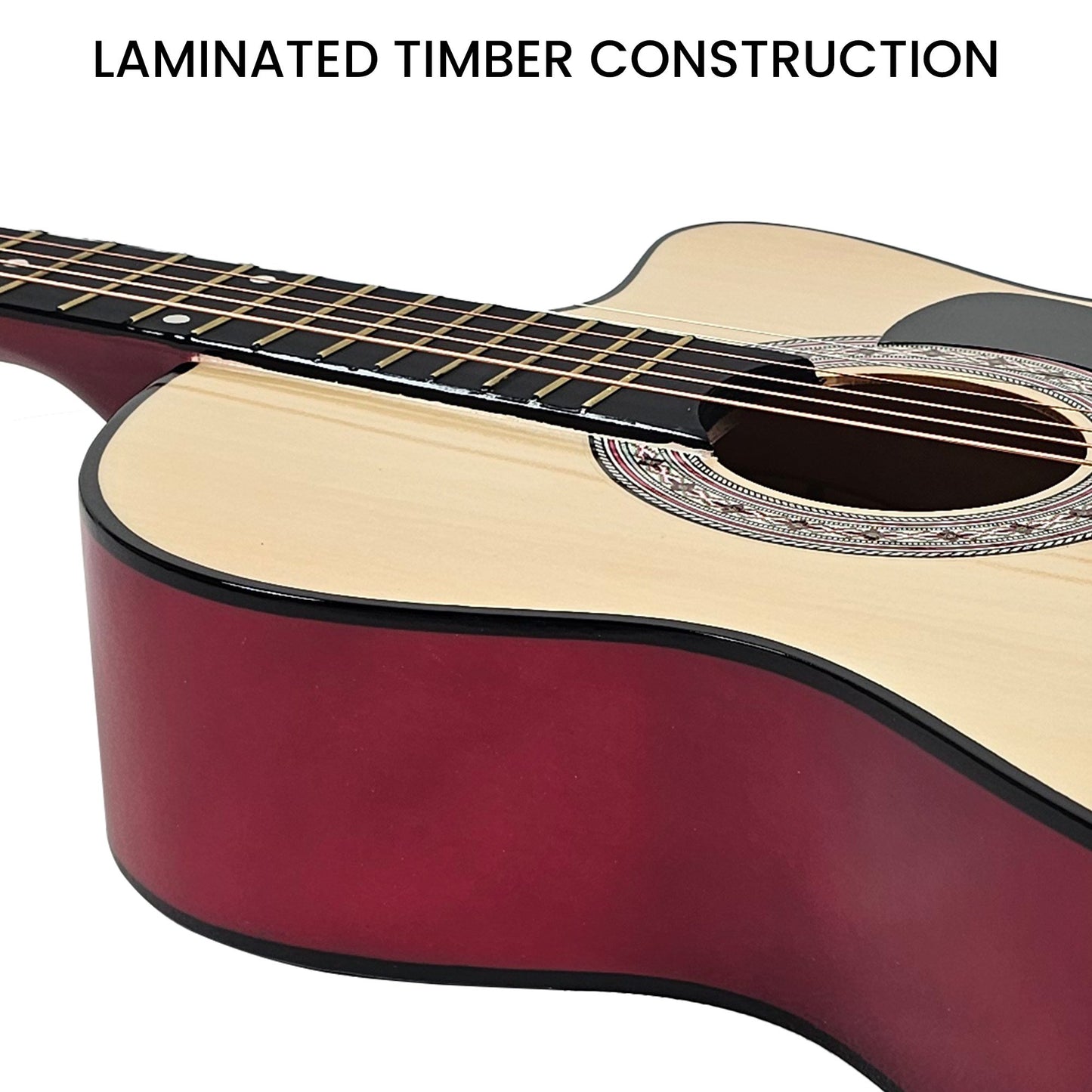 38in Pro Cutaway Acoustic Guitar with guitar bag - Natural