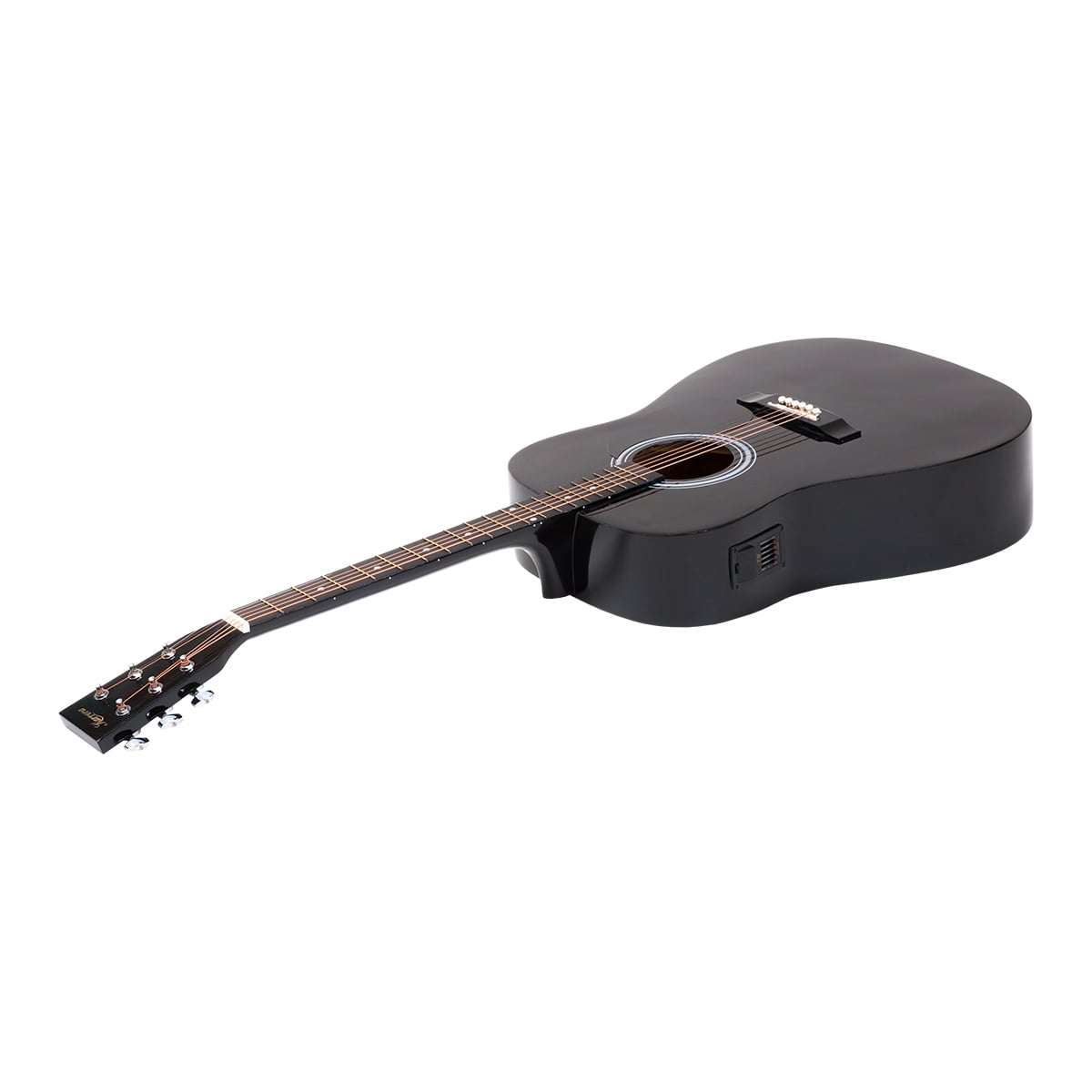 Karrera 41 Inch Electro Acoustic Guitar Black - Full Size Steel String Acoustic Electric Guitar with 5-Band EQ