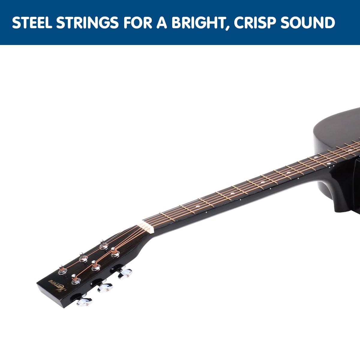 Karrera 41 Inch Electro Acoustic Guitar Black - Full Size Steel String Acoustic Electric Guitar with 5-Band EQ