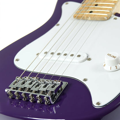 Karrera Kids Electric Guitar Junior Beginner Double Cutaway Scaled-Down Instrument for Children - Purple