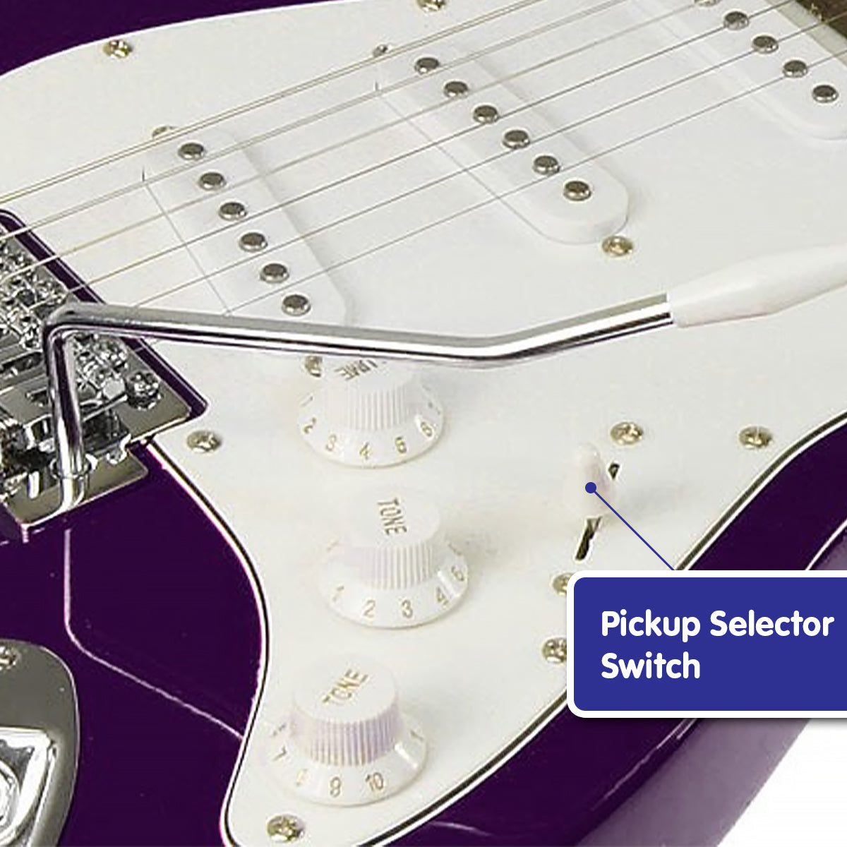 Karrera 39 Full Size Electric Guitar Purple 6-String Instrument with Whammy Bar & Adjustable Bridge