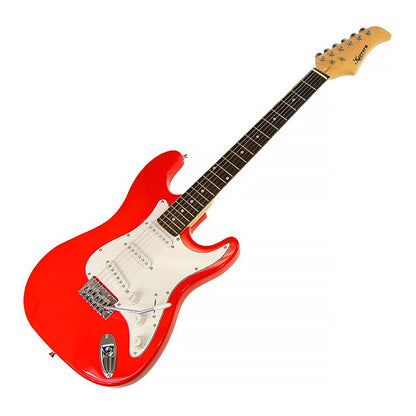 Karrera 39 Full Size Electric Guitar Red 6-String Instrument with Whammy Bar & Adjustable Bridge