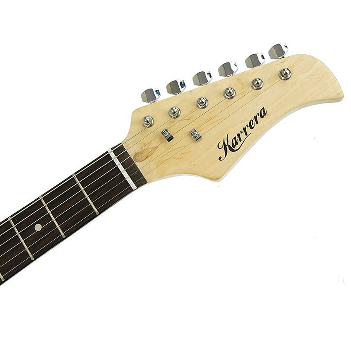 Karrera 39 Full Size Electric Guitar Red 6-String Instrument with Whammy Bar & Adjustable Bridge