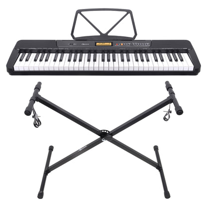 Karrera 61-Key Electronic Keyboard with LCD Display and Touch Response in Black CHJ-291