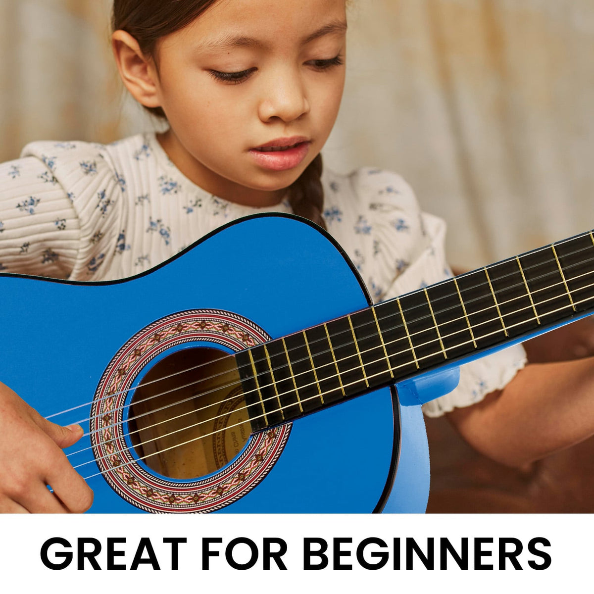 Karrera 34in Acoustic Childrens Wooden Guitar - Blue