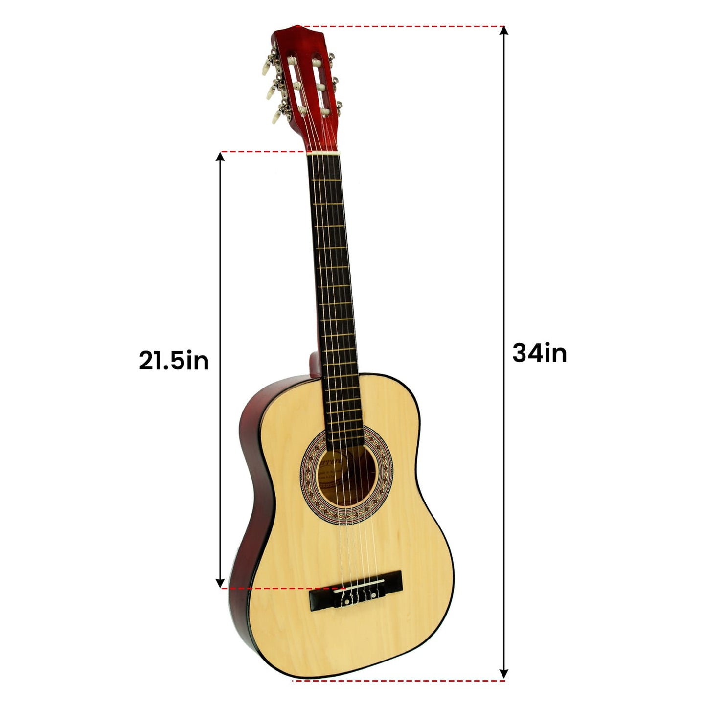 Childrens Guitar  Wooden Karrera 34in Acoustic - Natural
