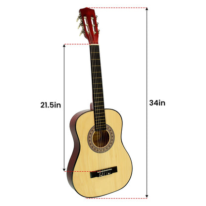 Childrens Guitar  Wooden Karrera 34in Acoustic - Natural