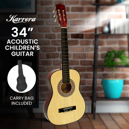 Childrens Guitar  Wooden Karrera 34in Acoustic - Natural