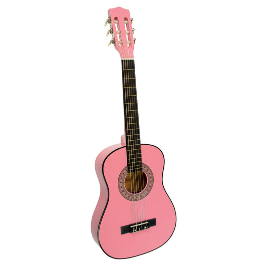 Childrens Guitar Karrera 34in Acoustic Wooden - Pink
