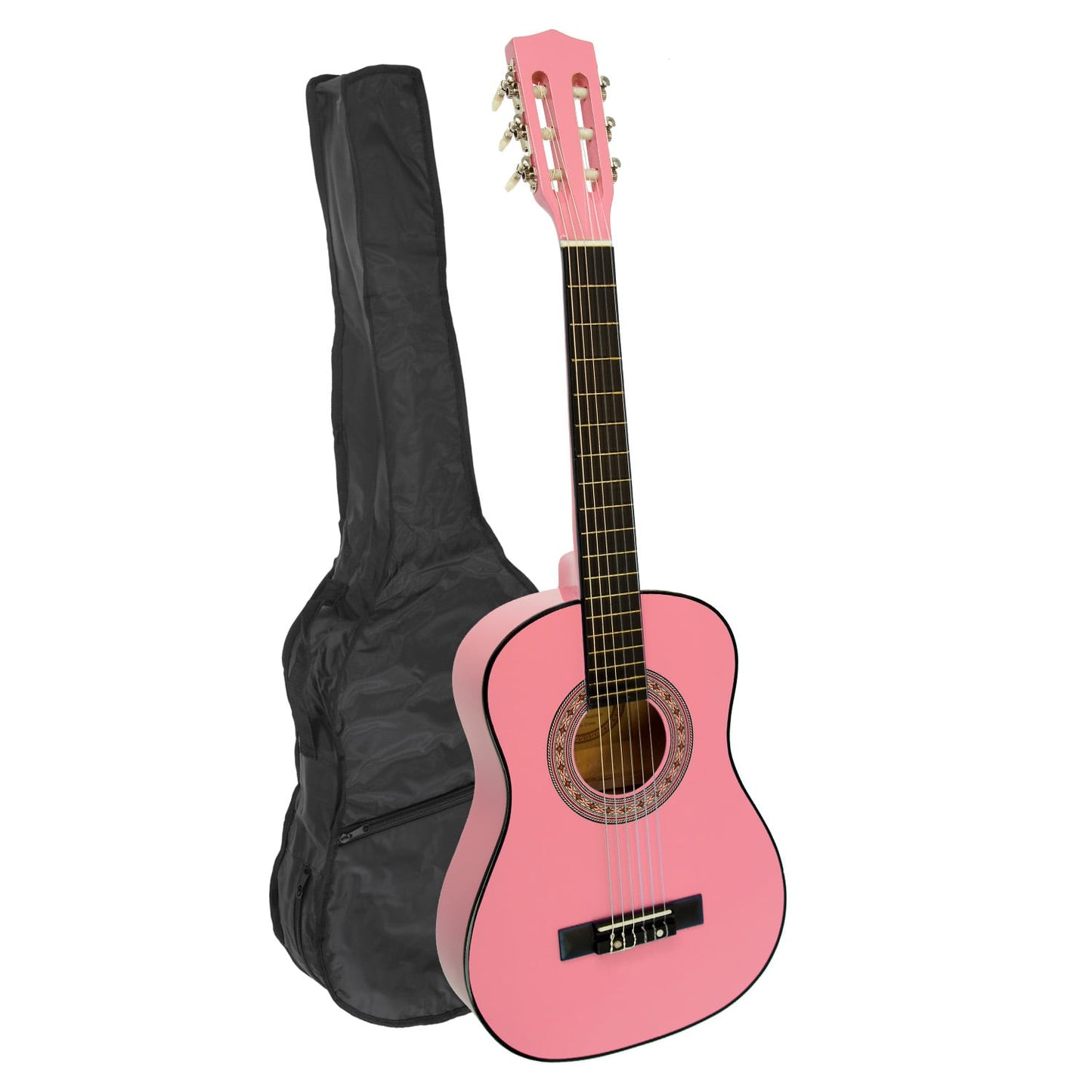 Childrens Guitar Karrera 34in Acoustic Wooden - Pink