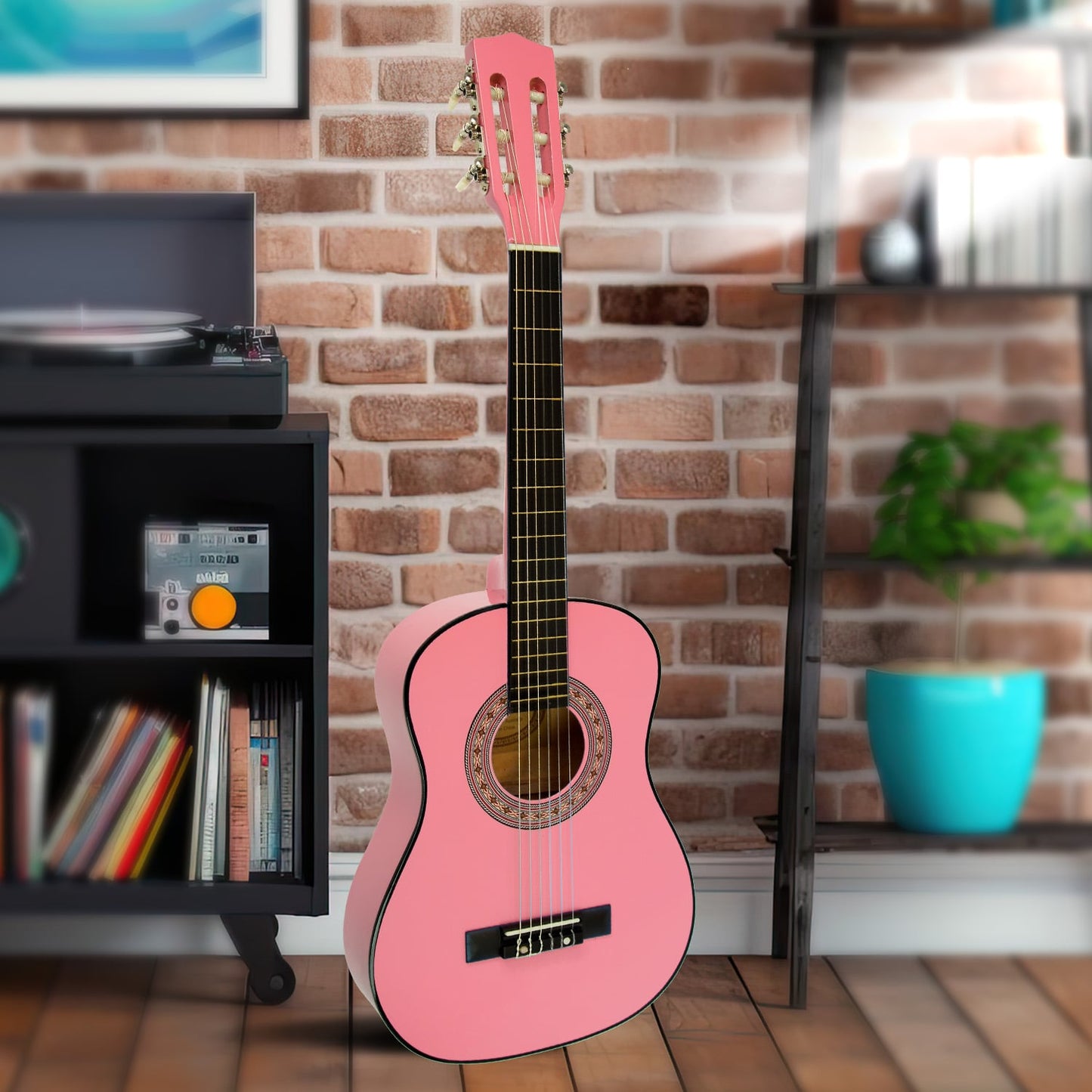 Childrens Guitar Karrera 34in Acoustic Wooden - Pink