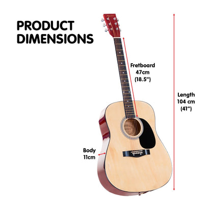 Karrera 41in Acoustic Wooden Guitar with Bag - Natural