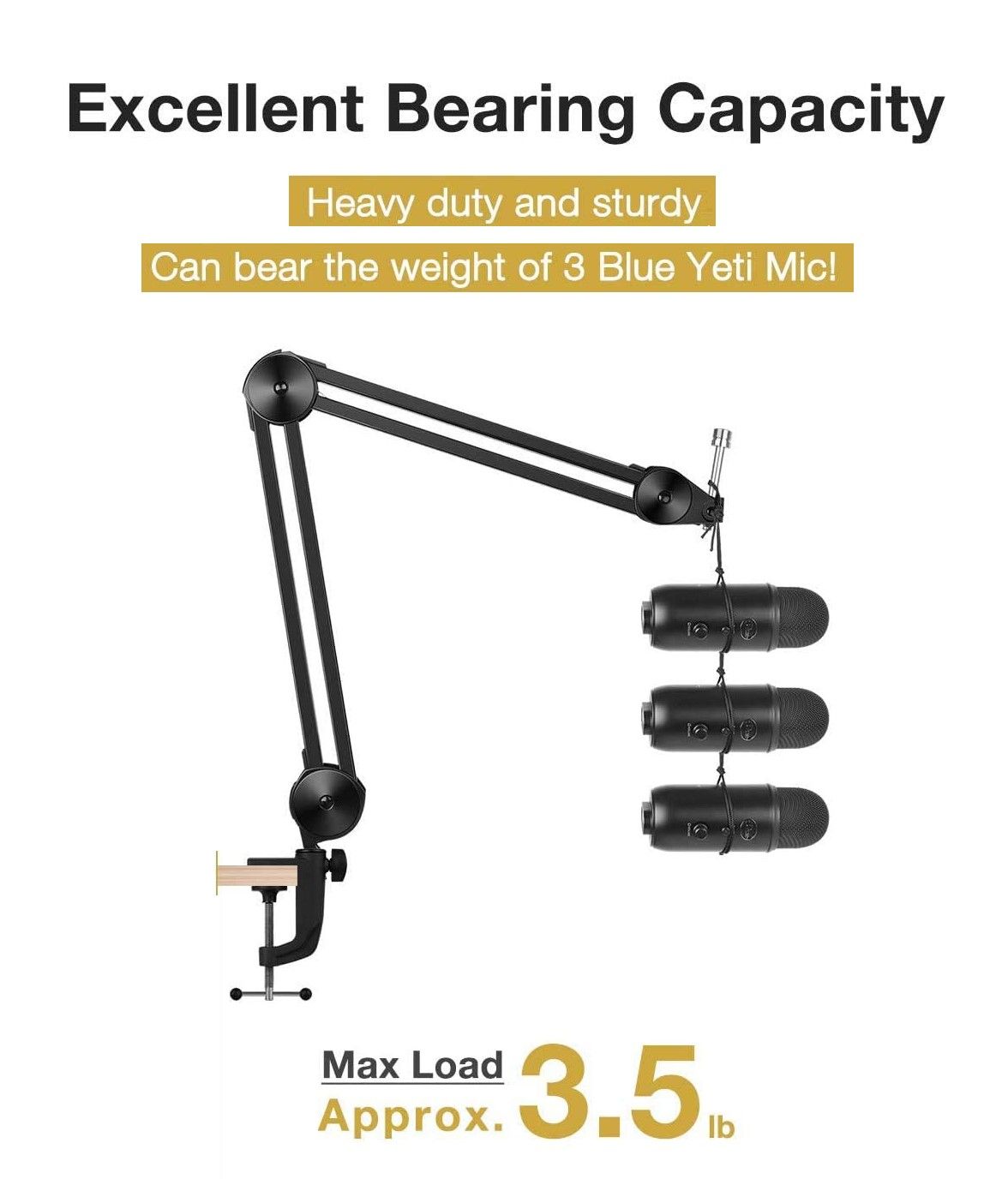 Heavy Duty Microphone Arm Microphone Stand Suspension Scissor Boom